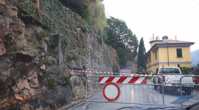 SP72 chiusa tra Bellano e Varenna. Oggi il sopralluogo sulla parete