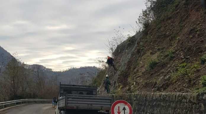 Calolziocorte. Tecnici al lavoro sulla frana di Oneta, posizionate le reti paramassi