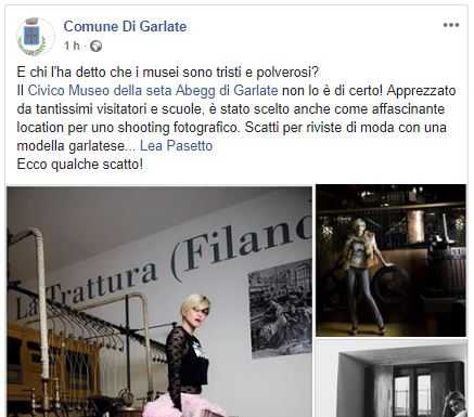 Garlate. Il museo della seta diventa un set fotografico con la modella Lea Pasetto