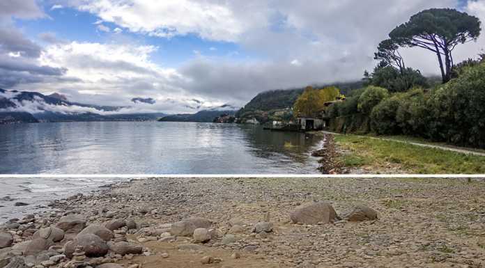 Il lago salito di oltre un metro in pochi giorni, la foto ‘prima e dopo’