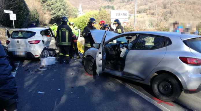 Sormano, auto contro auto sulla SP44, quattro feriti