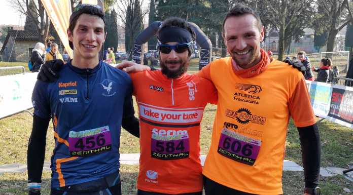 Scaldagambe Winter Trail, il Falco Brambilla terzo nella 30 chilometri Scaldagambe Winter Trail podio 30 chilometri