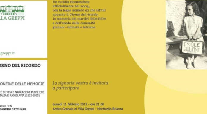 Giorno del Ricordo, a Villa Greppi arriva Cattunar