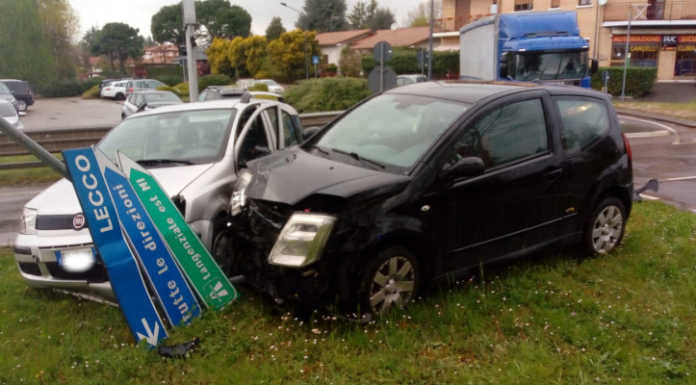 Osnago, incidente alla rotonda della Cappelletta