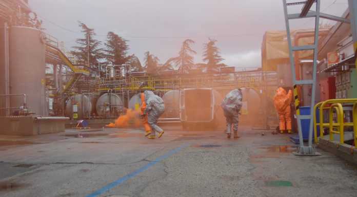 Maxi esercitazione a Bulciago: simulata l’emergenza in un’azienda chimica