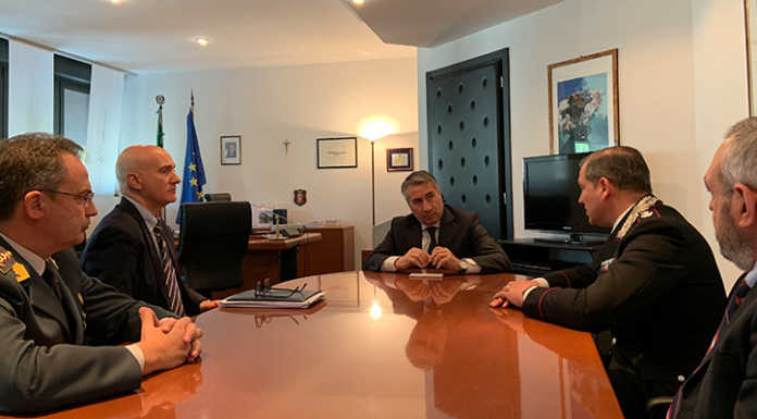 Il nuovo prefetto Formiglio incontra i vertici le forze dell’ordine