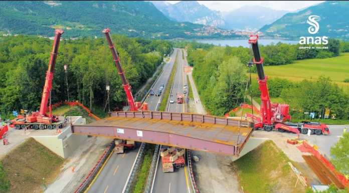 Il varo del ponte di Annone lungo al SS36. Il video di Anas