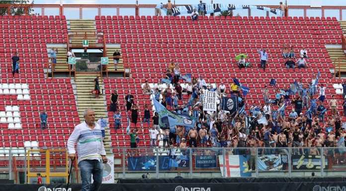 Lo Scudetto di Serie D va all’Avellino. La Calcio Lecco cede ai calci di rigore Il presidente Di Nunno e i tifosi blucelesti presenti al "Renato Curi" (credit foto Calcio Lecco 1912)