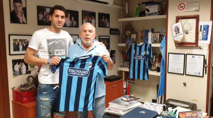 Primi rinnovi per la Calcio Lecco. Inizia a delinearsi la squadra della Serie C Riccardo Capogna con Paolo Di Nunno (credit foto Calcio Lecco 1912)