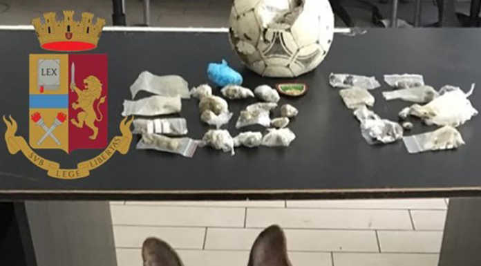 Parco Sempione. Droga nascosta in un pallone da calcio, rinvenuta dai cinofili