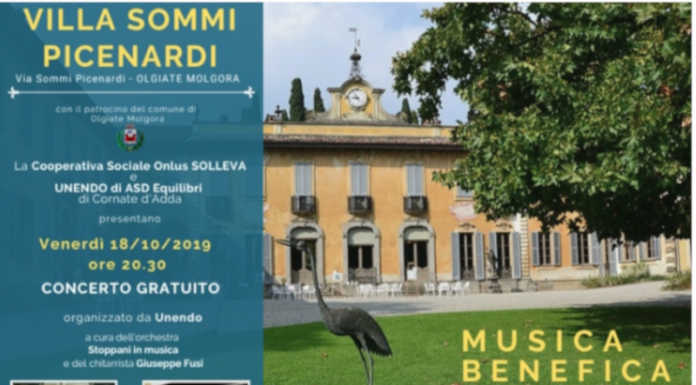 Olgiate, musica benefica in Villa con l’orchestra Stoppani in musica