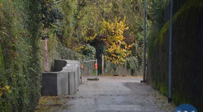Frana al Garabuso: liberata la strada e creato un muro di contenimento
