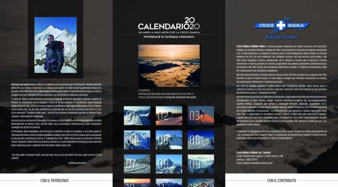 Un anno a 4000 metri per la Croce Bianca, il calendario benefico di Raffaele Morandini