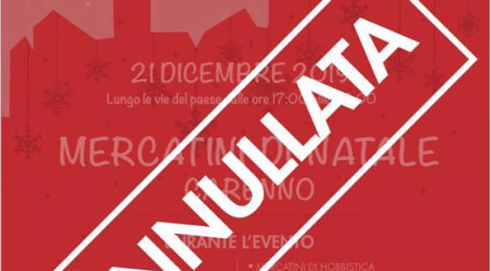 Carenno. Annullati i mercatini natalizi del 21 dicembre