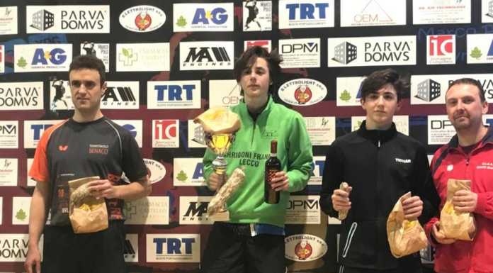 Tennistavolo. TT Valmadrera resta in testa. Canottieri Lecco fa sue le ‘Open’