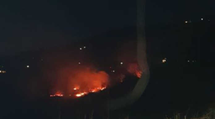 Incendio boschivo a Montevecchia: vigili del fuoco al lavoro