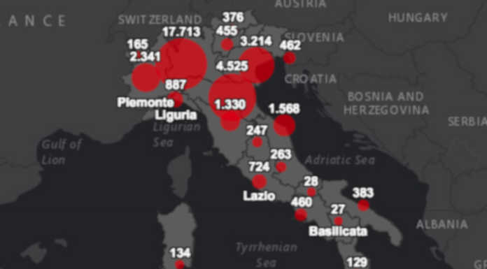 Coronavirus, la mappa del contagio in Italia: la Lombardia la regione più colpita