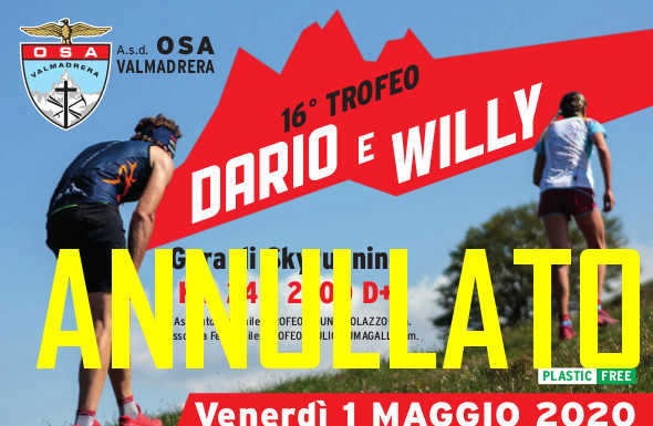 Skyrace. L’Osa Valmadrera annulla la Dario & Willy del 1° Maggio