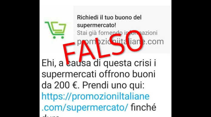 Nuova truffa gira in Whatsapp: falsi buoni da 200 euro per la spesa