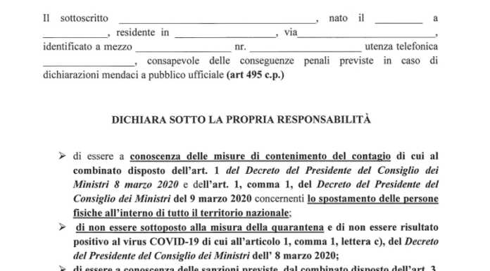 Comune di Lecco, pubblicato il nuovo modello di autocertificazione