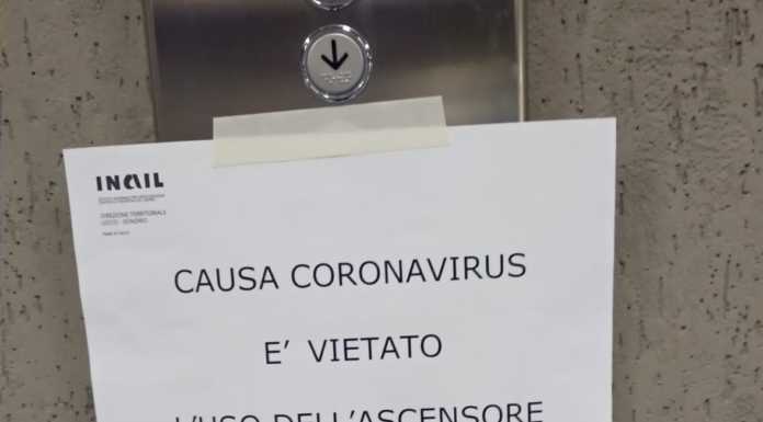 All’Inail di Lecco ascensore vietato “causa Coronavirus”
