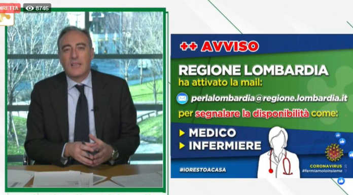 Coronavirus: la Lombardia arriva a 14.649 casi. A Lecco 386, +42 rispetto a ieri