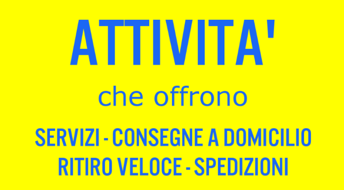 ATTIVITÀ CHE OFFRONO: servizi, consegne a domicilio, ritiro veloce, spedizioni, assistenza