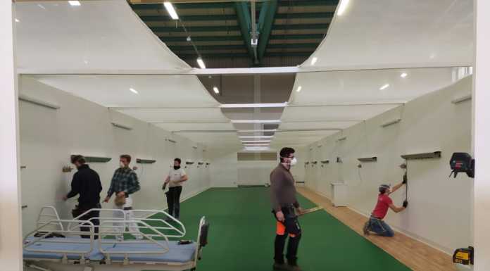 Bergamo, l’ospedale degli Alpini concluso in dieci giorni. 250 artigiani al lavoro