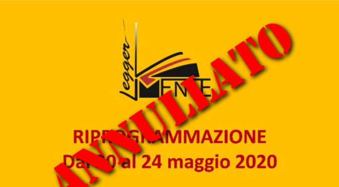 Niente Leggermente, il festival della lettura rinviato al 2021