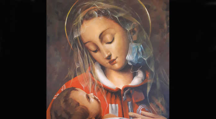 Una Madonna soccorritrice, l’opera di Afran dedicata a chi è in prima linea