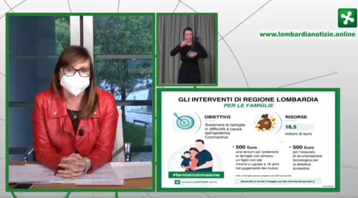 Famiglie: 500 euro da Regione per mutuo prima casa o didattica a distanza