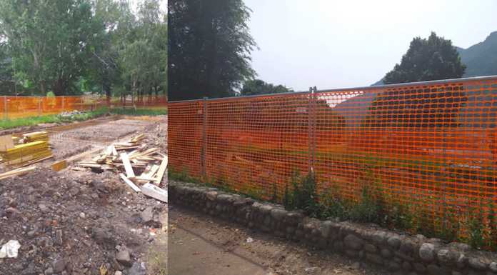 Pescarenico, iniziati i lavori per il dehors nel parco Addio ai Monti