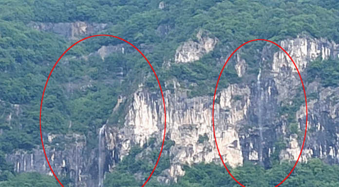 Forti piogge e temporali, sulle pendici del Magnodeno si formano due cascate