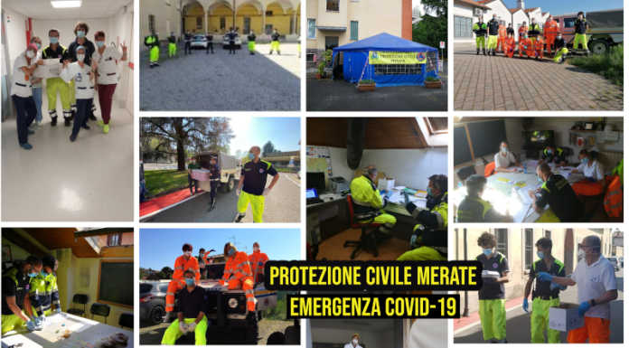 Merate, emergenza covid: 1600 ore di lavoro per i volontari della Protezione civile