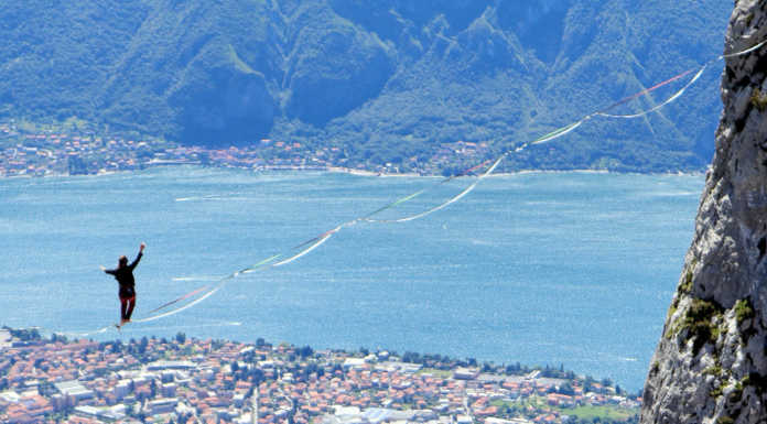 Highline in Grigna: camminando sospesi nel vuoto a 400m d’altezza