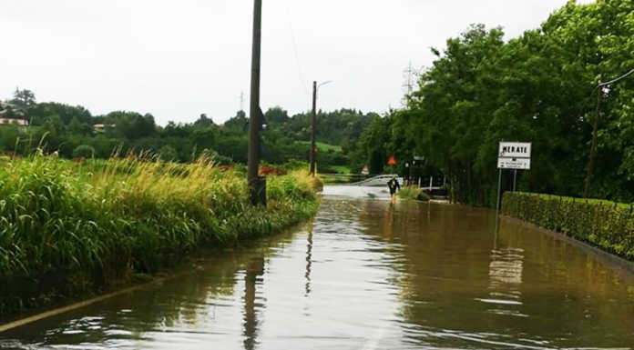 Maltempo, allagamenti in Brianza. Il Molgora tracima tra Olgiate e Merate.