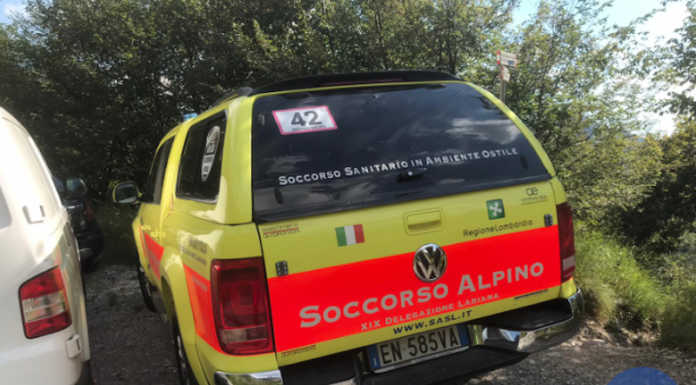 S’infortuna in zona d’Alben a Premana, Soccorso Alpino al lavoro