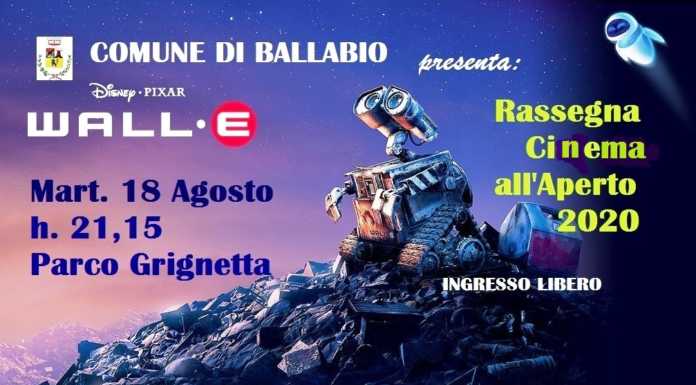 Ballabio. Cinema all’aperto: martedì in scena Wall-E