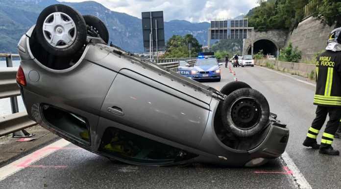 Abbadia. Auto si ribalta sulla SS36, lunghe code in direzione Lecco