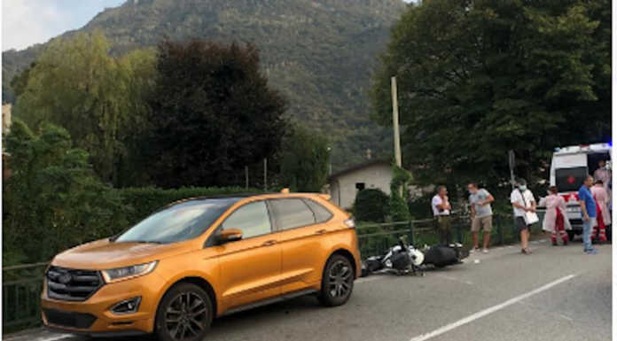 Malgrate, scontro auto moto sulla Provinciale