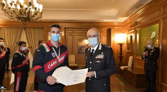 Medaglia al merito sportivo per Mattia Montini, premiato dall’Arma