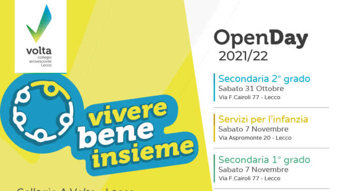 Open day in sicurezza, il Collegio Volta si presenta e guarda al futuro