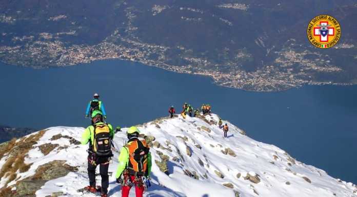 Soccorso Alpino: esercitazione in elicottero sul Monte Legnone