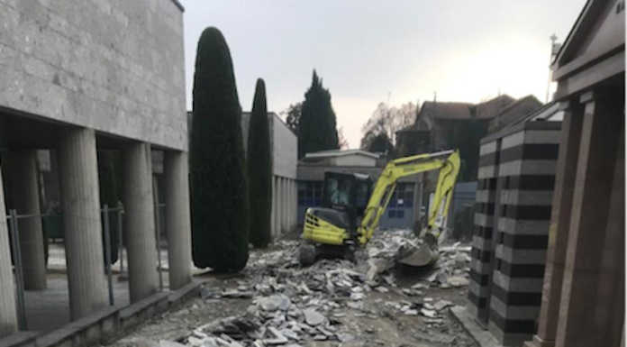 Merate, iniziati i lavori di rifacimento della pavimentazione del cimitero