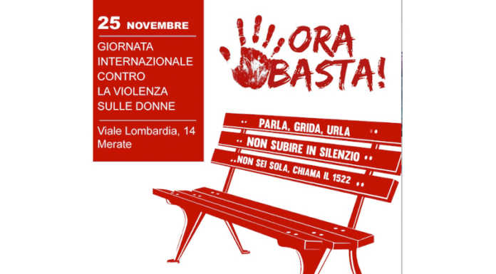 Merate, una panchina rossa per dire basta alla violenza contro le donne