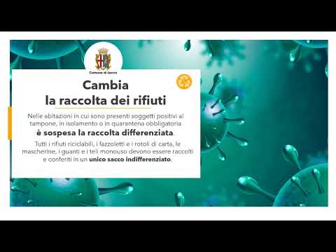 Covid, rifiuti e quarantena: le indicazioni del Comune di Lecco