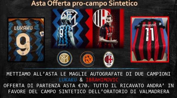 Valmadrera, le maglie di Lukaku e Ibrahimovic in beneficenza per l’oratorio