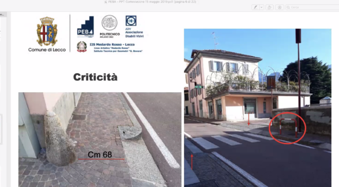 Barriere architettoniche, prosegue la mappatura. Un corrimano in Piazza Garibaldi