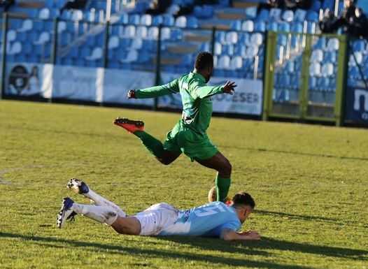 Calcio Serie C. Il Lecco non va oltre l’1-1 con la Giana Erminio L'autore del pareggio Doudou Mangni (credit foto Calcio Lecco 1912)