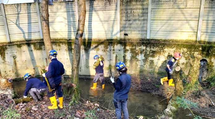 “Fiumi sicuri”: a Bulciago la Protezione Civile ripulisce il torrente Bevera Protezione Civile Bulciago - fiumi sicuri 2021 - torrente Bevera (1)